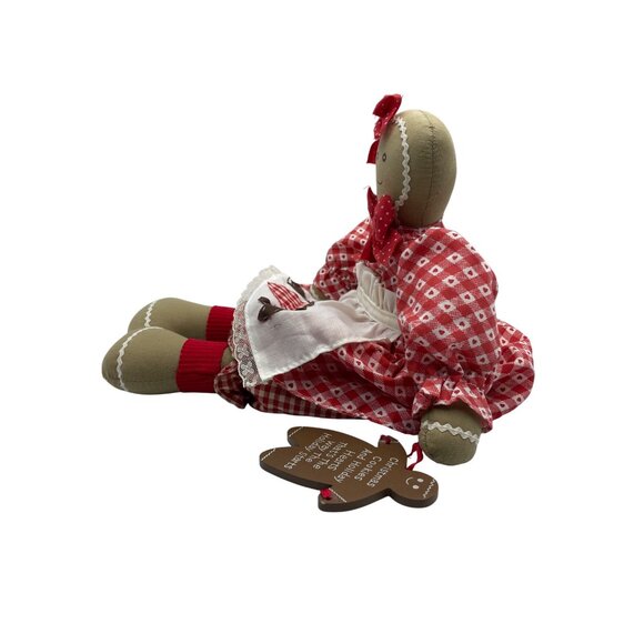 Vintage 1995 House Of Lloyd Christmas Gingerbread Doll, Apron & Bow Shelf Sitter - Picture 13 of 13